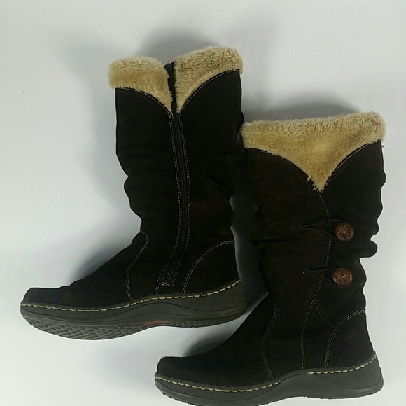 BareTraps Boots Esha Brown Suede Leather Faux Fur - Picture 3 of 8
